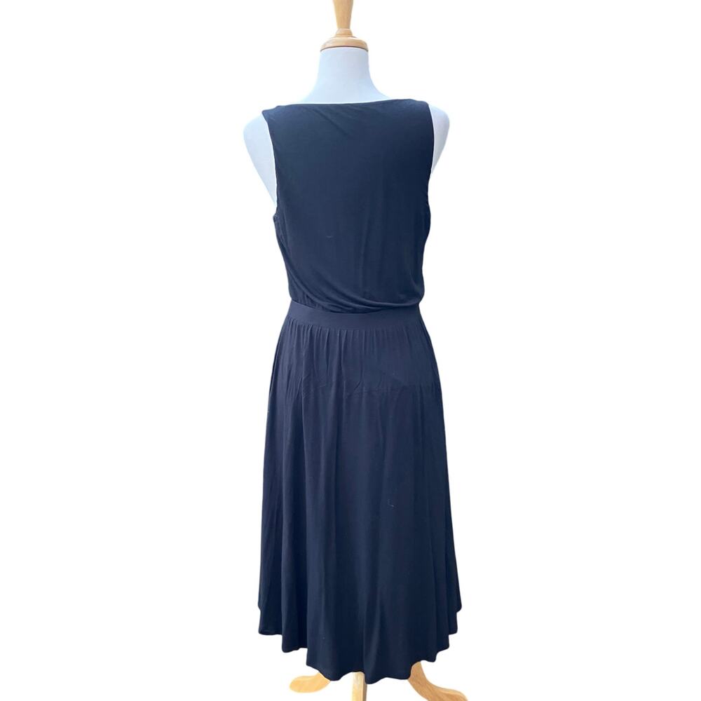 Maeve Anthropologie Dress Sz M Black Sleeveless Cowl Neck Jersey Classic Casual - Picture 5 of 13